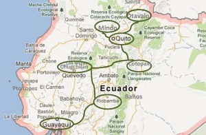 Kaart Ecuador Colombia Secrets