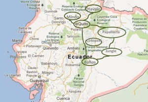 Kaart Ecuador combi peru compleet